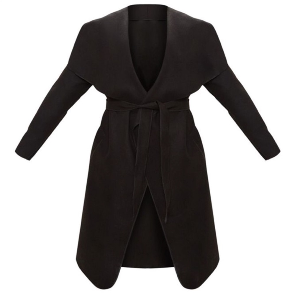 PRETTYLITTLETHING BLACK COAT - SIZE 14